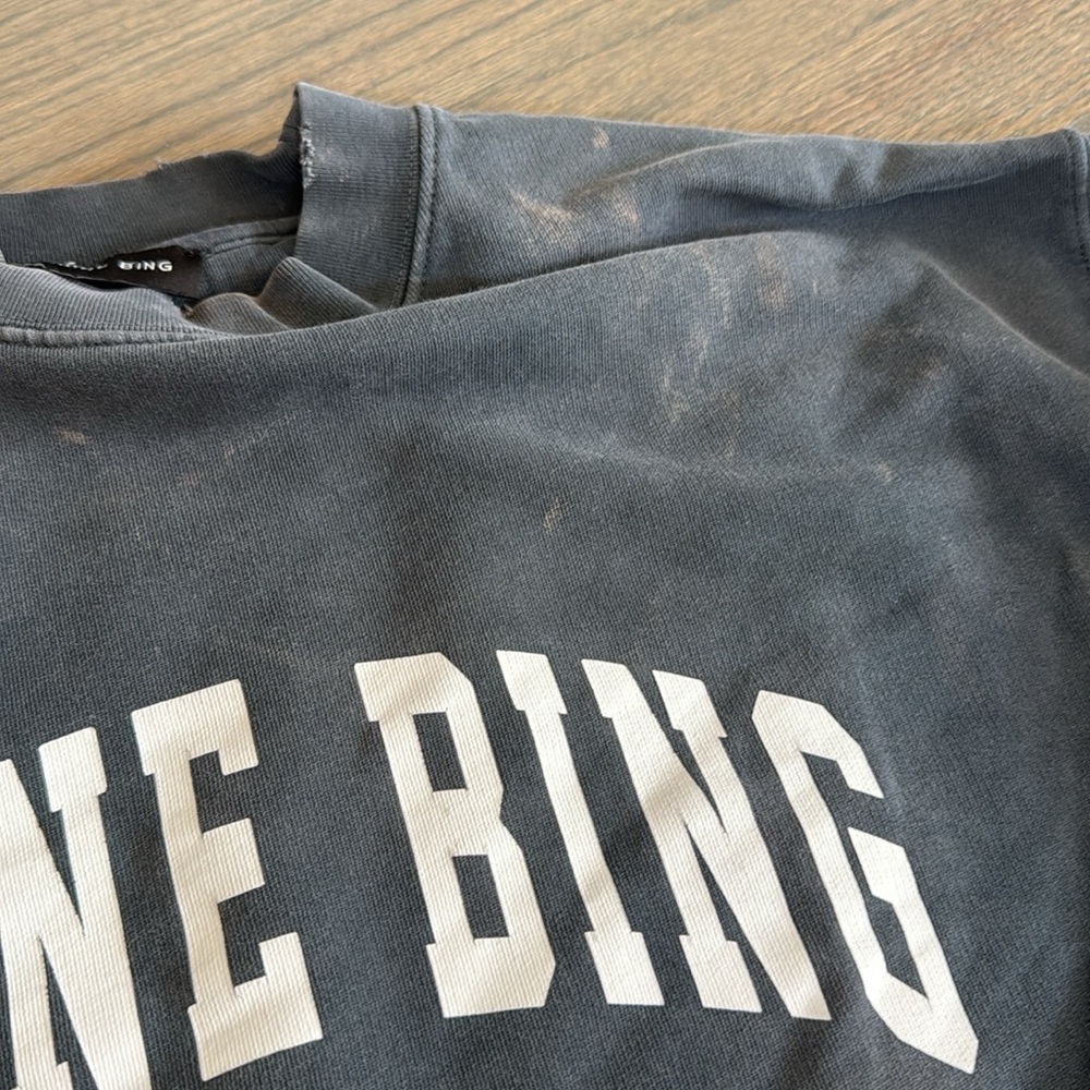 Anine Bing Oversized Charcoal Sweatshirt Size XXS - Picture 6 of 7